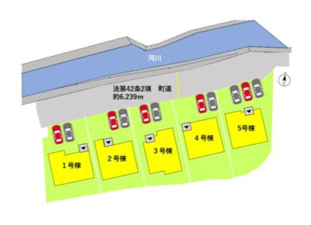 菊池郡大津町大字室第11-5棟（4号棟）　の区画図|配置図（4号棟）