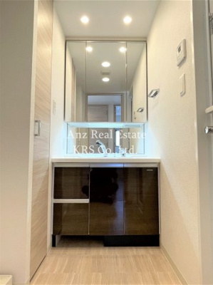 【洗面所】 | プレサンス心斎橋レヨン | 便利なシャンプードレッサー！三面鏡付き！