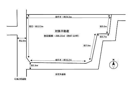 中区平井7丁目（土地）の土地図