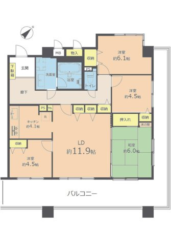 ファミール江波公園ツインズ弐番館の間取り