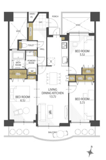 【間取り】 | 【忠道マンションA棟】✨️仲介手数料無料✨️豊田小学校・大江中学校