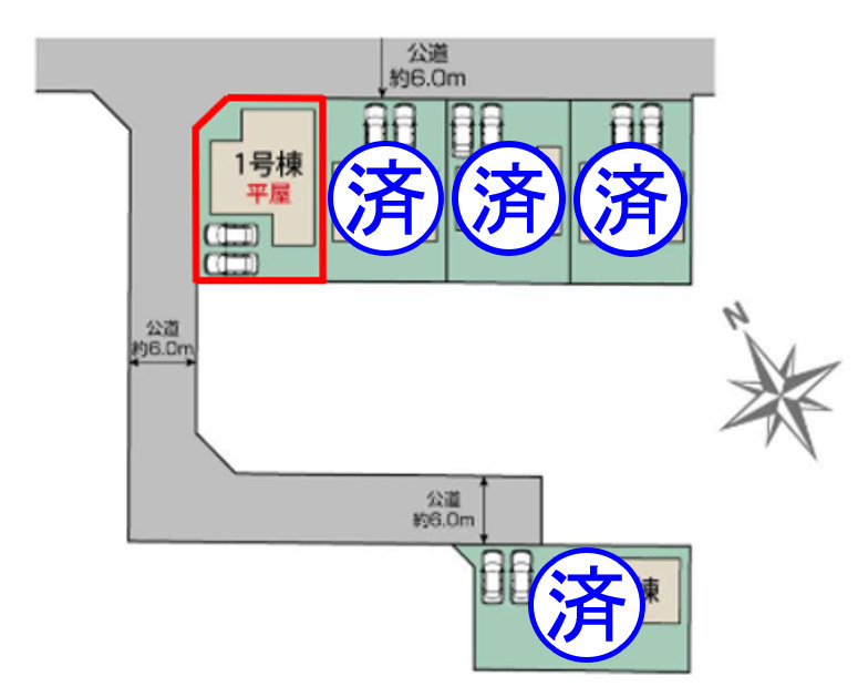 高崎市新町（全5棟）1号棟の区画図