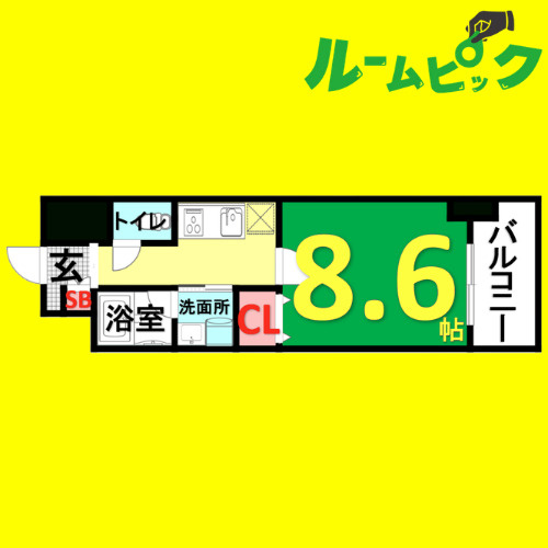 リ ブラン東別院　名古屋市賃貸　仲介手数料無料の間取り