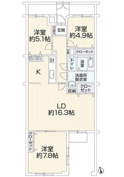 パルコープ長束(JS)の間取り