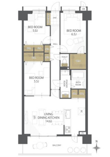 【間取り】シャトレ愛松一宮７ 