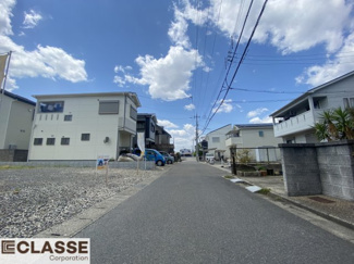【前面道路含む現地写真】 | 城陽市平川山道2区画A号地　売土地　建築条件付き