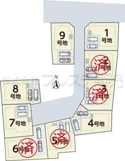 【区画図】 | 奈良市宝来３丁目の新築一戸建 全９区画 | 全体区画図