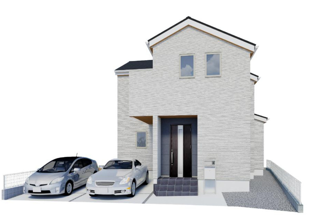 横浜市旭区善部町 新築戸建て【仲介手数料無料】カースペース2台の外観パース