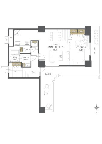【間取り】アンビックス志賀ストリートタワー 