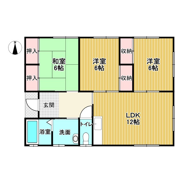 城崎新戸建の間取り|3LDKです