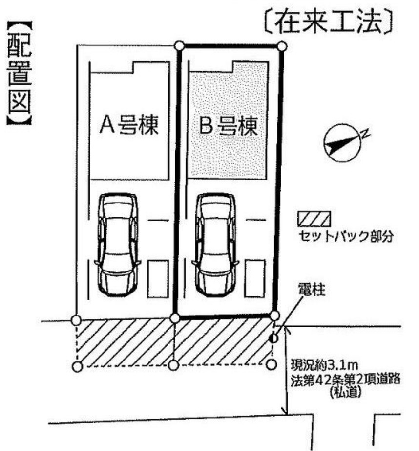 横浜市磯子区磯子2丁目 新築戸建て【仲介手数料無料】の区画図