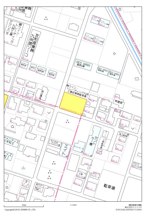 八女市蒲原売地の地図