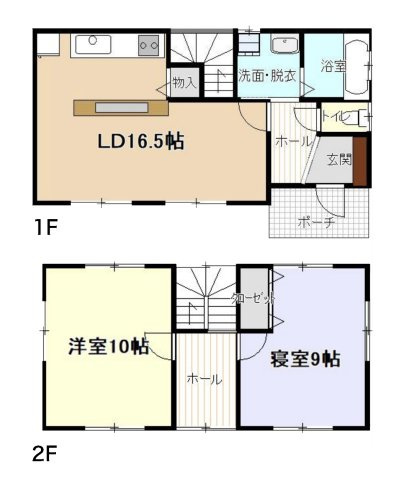 【間取り】 | 中古戸建　米沢市万世町牛森 | 1048万円、2LDK、土地面積230.00㎡、建物面積80.73㎡
