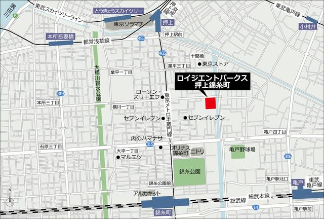 フロンティアレジデンス錦糸公園の地図