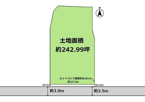 【土地図】 | 堺市西区菱木4丁　売土地 | 図面と現況が異なる場合は現況を優先します