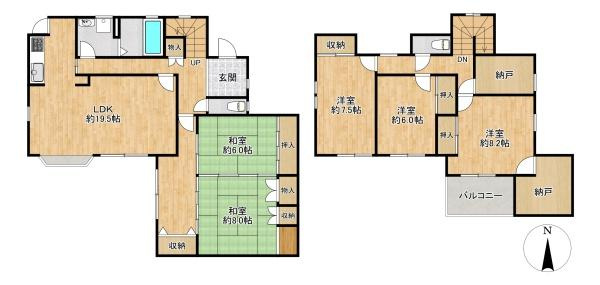 【間取り】 | 西区樫野台3丁目　中古戸建