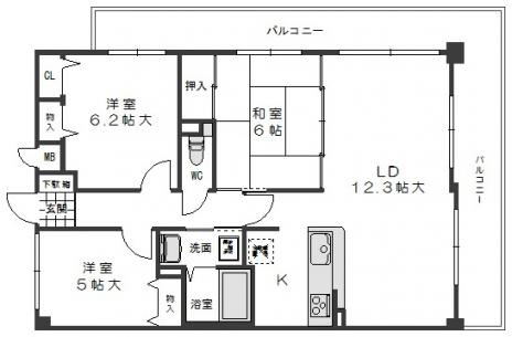 明治グランドヒル二見　2階の間取り|3LDK。H30年リフォーム履歴あり（クロス全室張替え、洋室フローリング施工、襖張替え、ウォシュレット入替等）