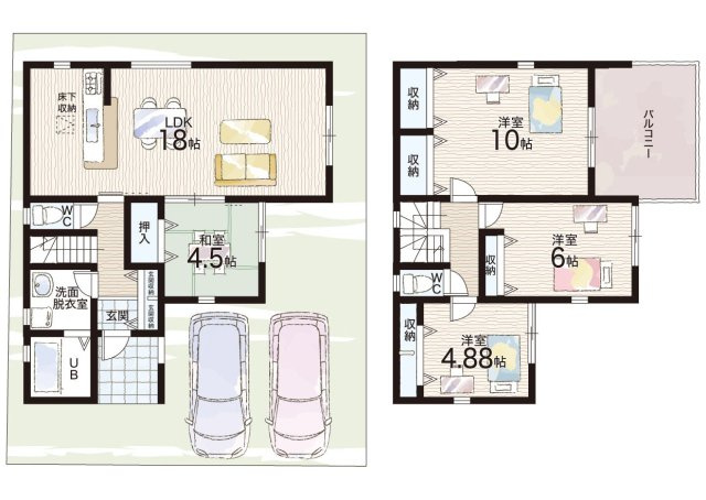 桜井市三輪　第9期　新築一戸建ての間取り|2号地