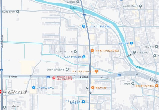 桜井市三輪　第9期　新築一戸建ての地図