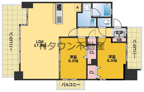 【間取り】 | 茶屋ヶ坂ライズ | 間取りです