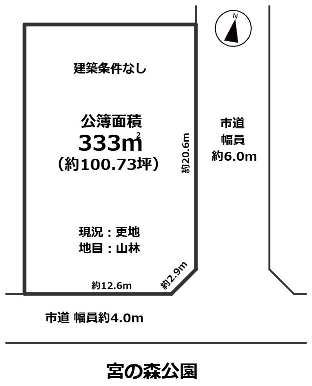 高島市今津町弘川100坪売地の土地図