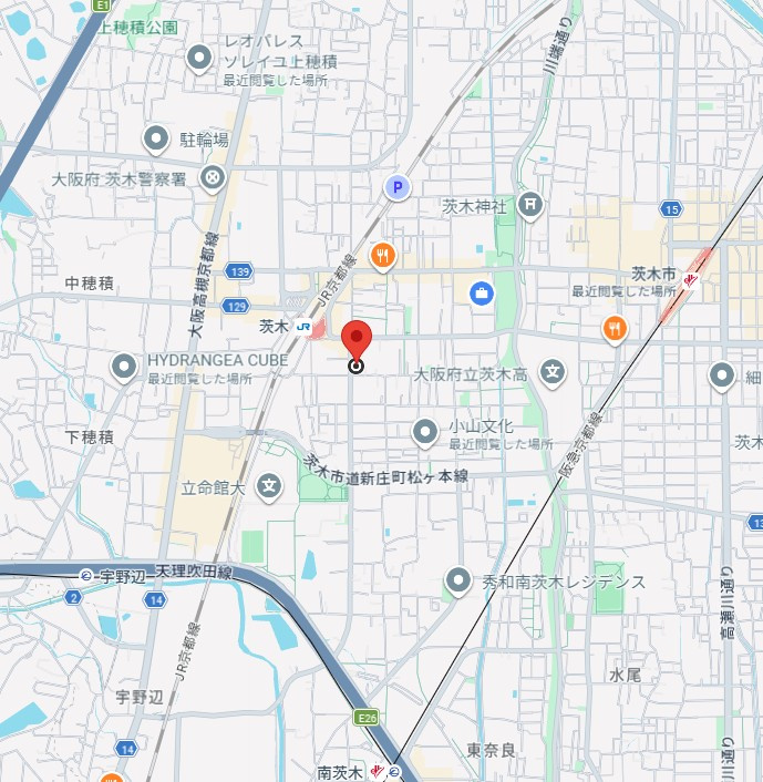 リッツ西中条の地図