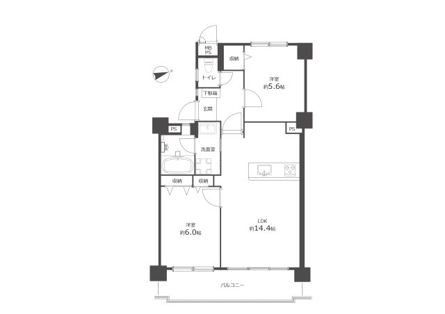 ライオンズマンション仲西の間取り