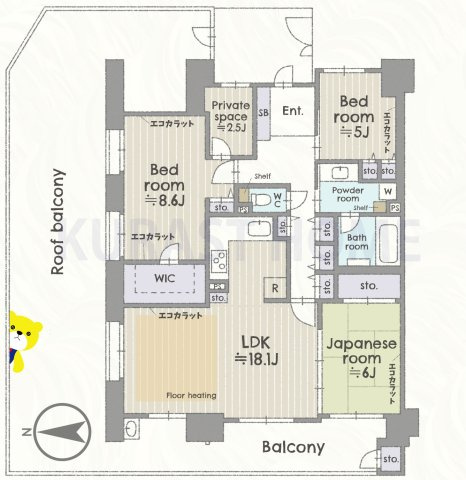 ユニ・アルス洛西プレジオ　6階の地図