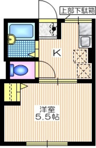 シティハイム　光１番館の間取り|２Ｆ南西向き日当り良好　洋室フローリング