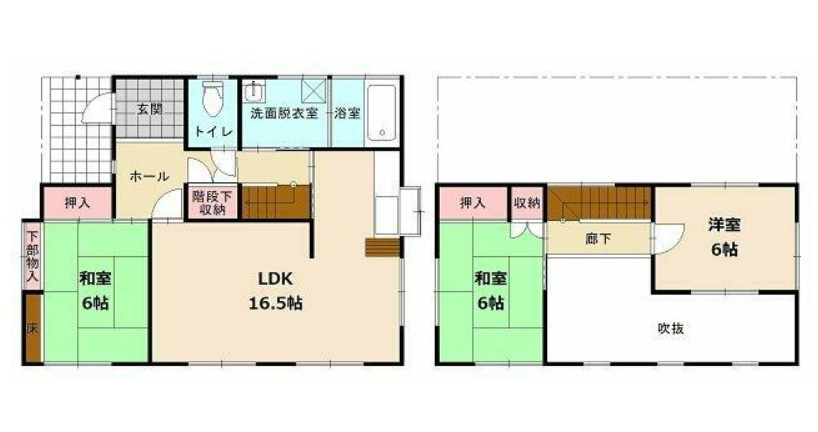 高知市横浜新町１丁目　中古一戸建ての間取り|2300万円　　土地面積206.35㎡　建物面積89.95㎡　3LDK