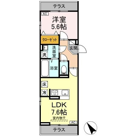 【間取り】 | D-ROOM松木A