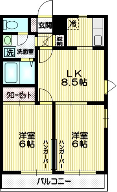 メゾン・ド・南浦の間取り|★南東角部屋２面採光★　★浴室追焚★
