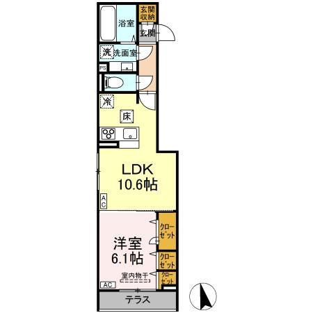 【間取り】 | D-ROOM田町B