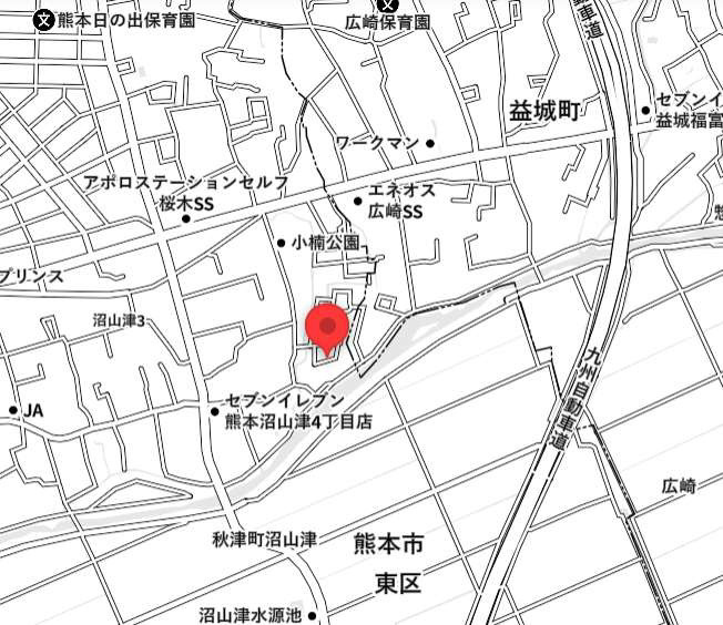 ケイアイエルデ／東区沼山津1期／１号棟の地図