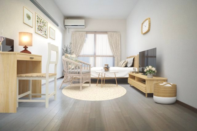 熊本市西区池田４丁目の賃貸マンションの居間・リビング