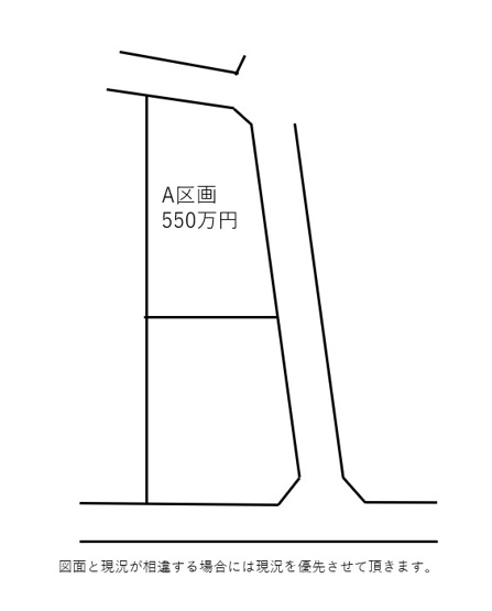 【区画図】 | 太田市新田上江田町　売地　A区画