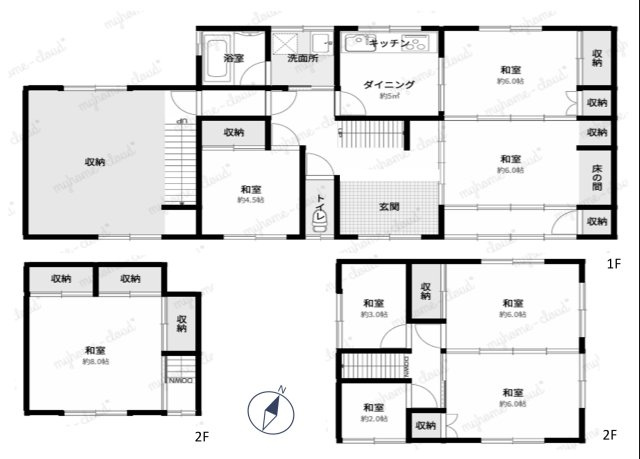 戸建　香美町小代区鍛冶屋の間取り