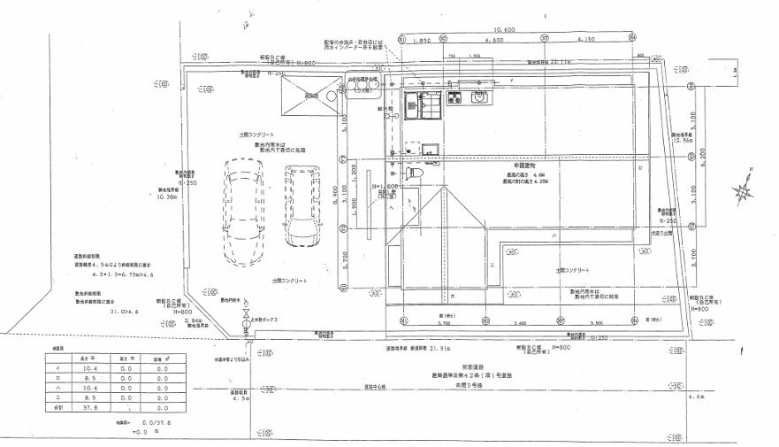 宮古島市下地字来間　新築戸建ての区画図