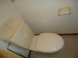 落ち着いた色調のトイレです