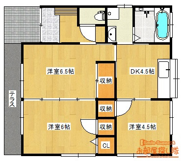 久留米市南３丁目の一戸建ての間取り