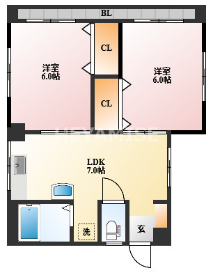 コーポラスハーモニーの間取り