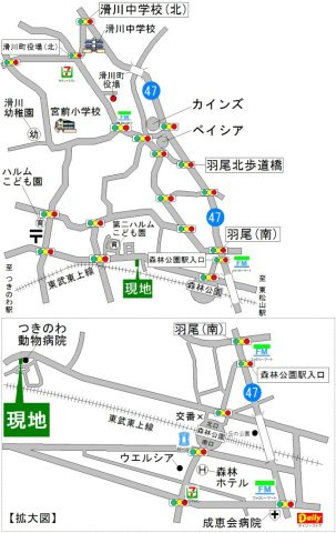 比企郡滑川町大字月輪 土地53坪の地図|東武東上線「森林公園」駅徒歩約12分