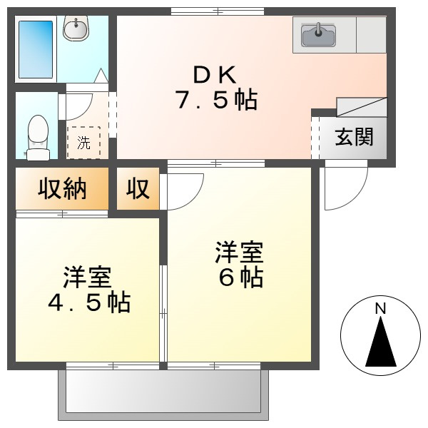 プレジール貝吹の間取り