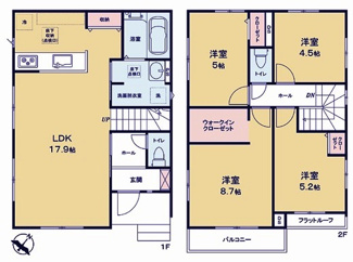 【間取り】 | 川越市南大塚　新築分譲　西武新宿線『南大塚駅』徒歩13分　【武蔵野小学区】