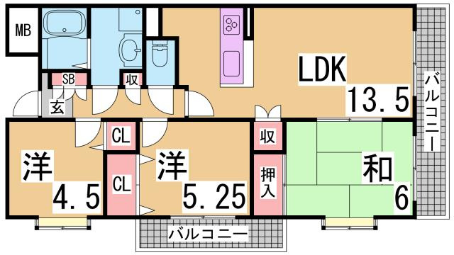 神戸市須磨区磯馴町１丁目の賃貸マンションの間取り