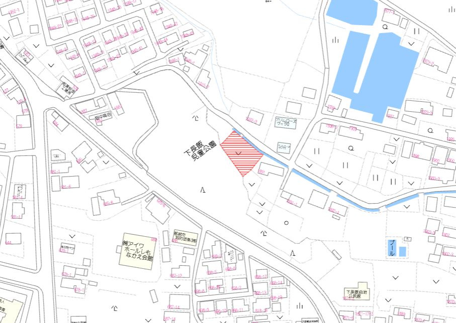都城市下長飯町の売地の土地図