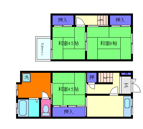 赤坂連棟住宅の間取り