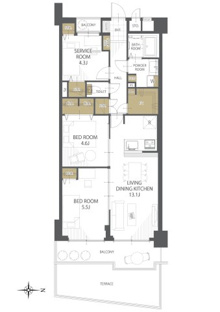 【間取り】オーブラン学園前 