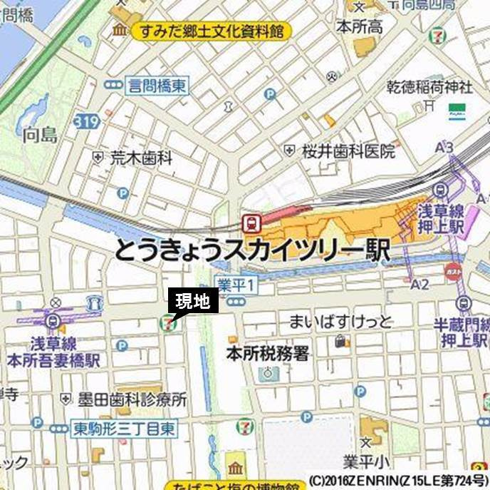 プライムアーバンとうきょうスカイツリーの地図