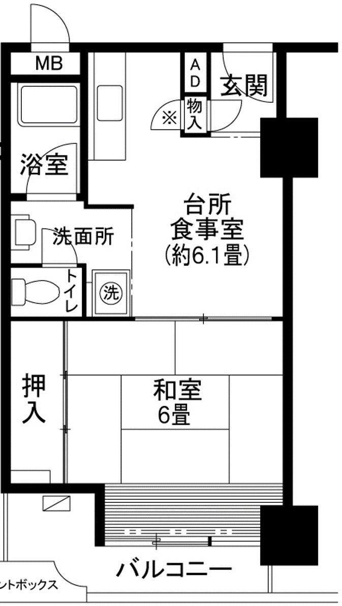 新長田駅前１ＤＫの間取り